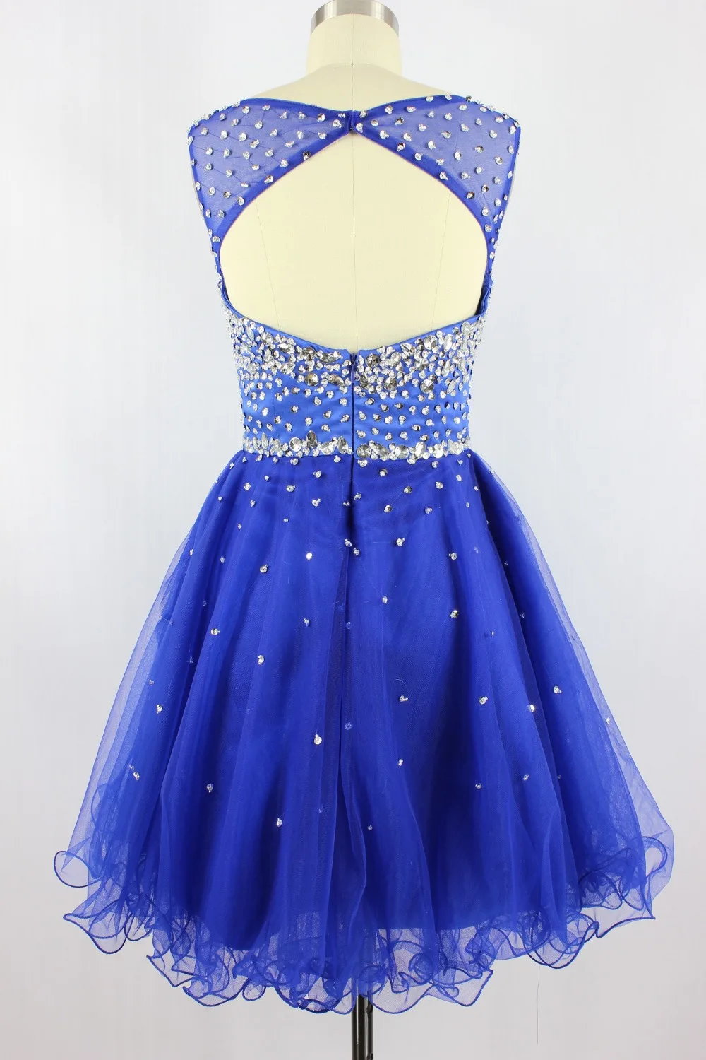 Vestido corto de cóctel para niña, minivestido para fiesta de graduación, Homecoming, azul y verde, con cuentas, línea A, dulce