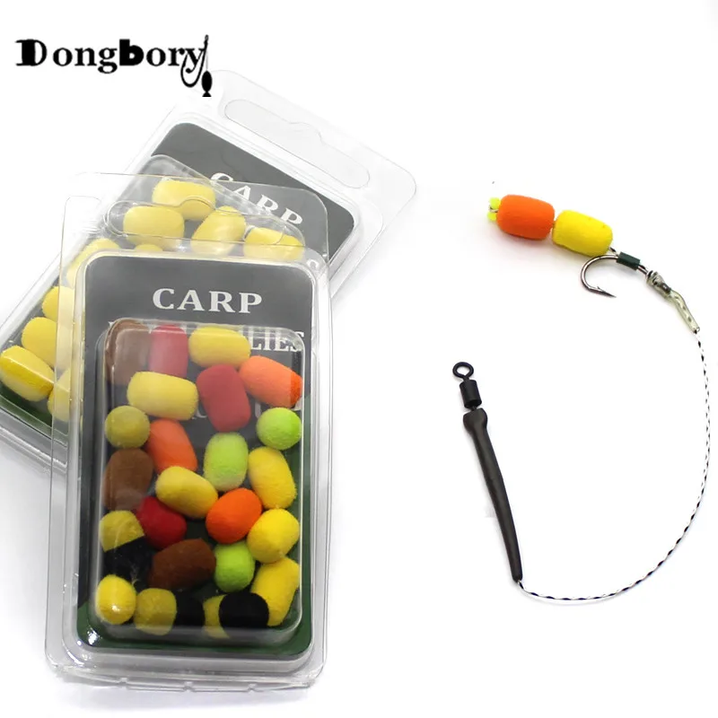 20PCS Cylinder Carp Fishing Bait Foam Pop Up Carp Boilies Hair Rig Hookbait Artificial Pop Corn Method Feeder Carp Fishing