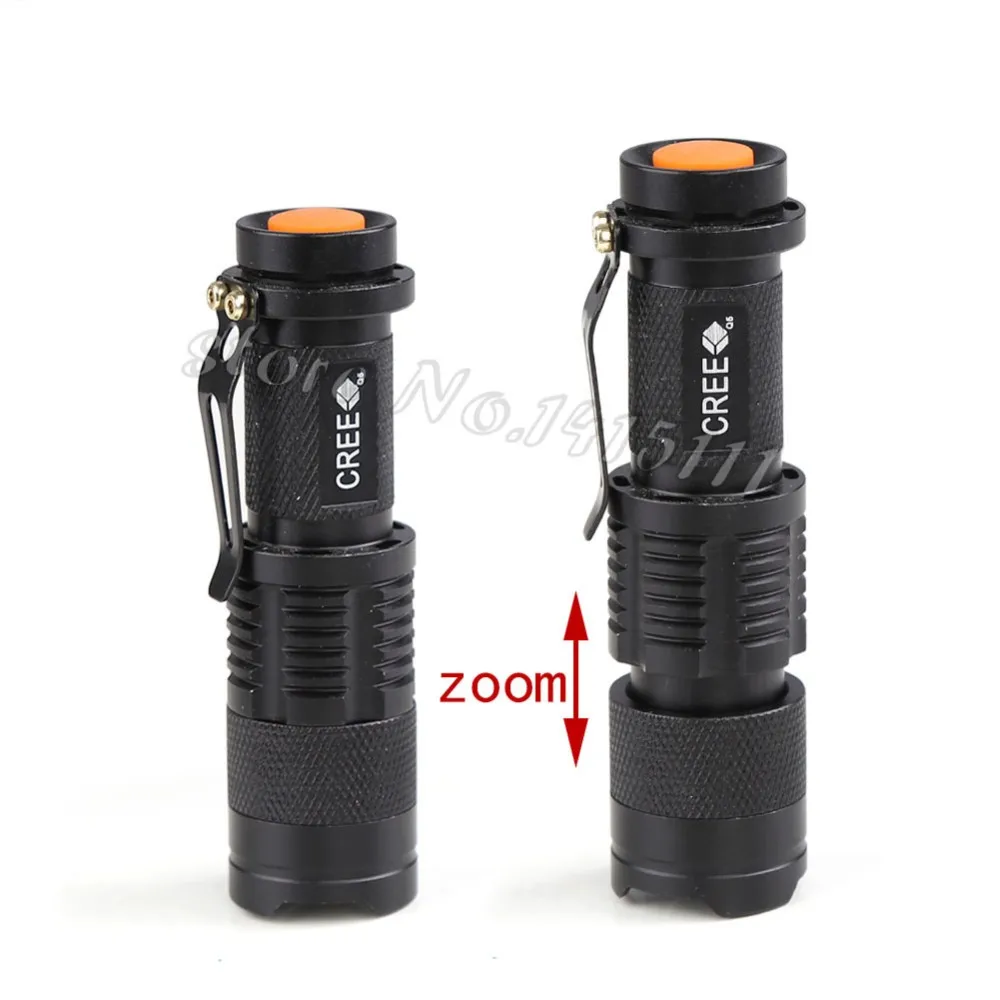 Anjoet Adjustable Focus Mini Flashlight CREE Q5 2000 Lumens LED 3 Mode Flashlight Torch Lantern AA 14500 Torch Linterna Mount