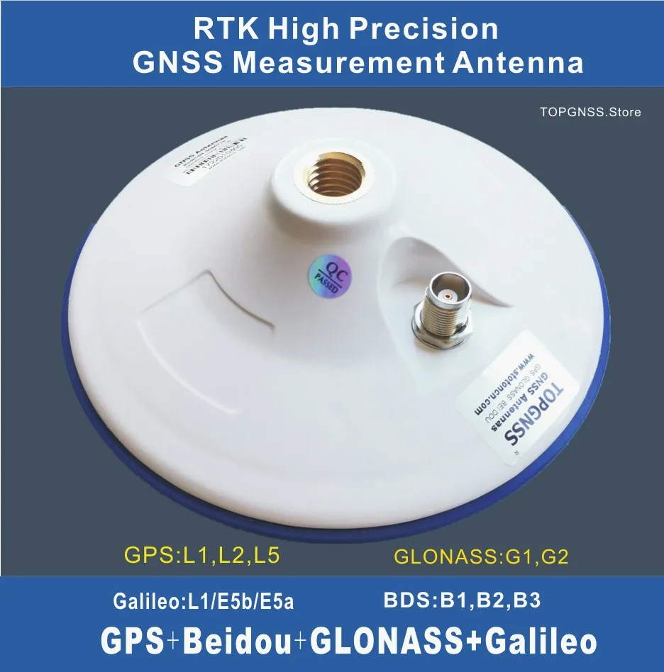 TOPGNSS High-precision RTK GNSS antenna F9P GPS Antenna CORS TNC 3.3-18V High gain measurement GNSS GPS GLONASS GALILEO BDS