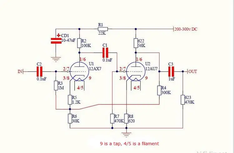 الكلاسيكية أنبوب الدائرة المضخم Preamp مجلس DIY أطقم ل 12AX7 / 21AU7 أنبوب السفينة حرة