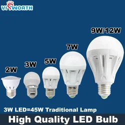 (6PCS/LOT)E27 LED Bulb 2W 3W 5W 7W 9W 12W LED Lamp SMD2835SMD5730 LED lampada Bulb Light AC220V 230V 240V Warm White Cold White