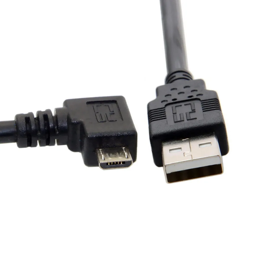3m الزاوية اليمنى 90 درجة مايكرو USB ذكر إلى USB 2.0 بيانات 2A كابل شحن سريع للهاتف والكمبيوتر اللوحي 10FT