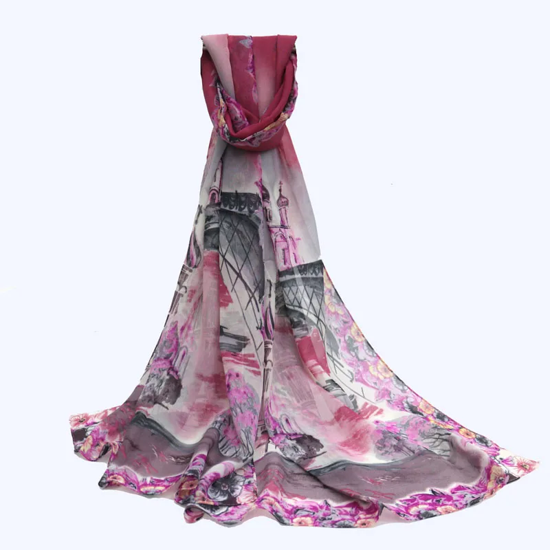 Chiffon fashionable Scarf summer shawls and Shawl for womens wrap Hijab cape female big scarves snood sciarpa stoles scarfs silk