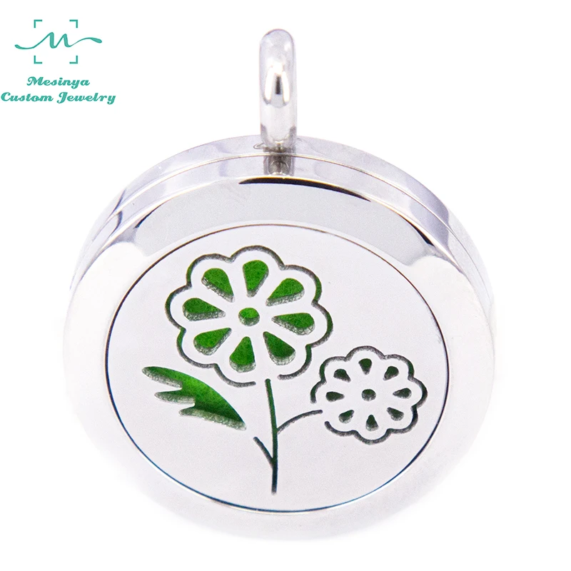 

With shiny Chain!10pcs mesinya 1'' The Scent of the Flower Aromatherapy /Essential Oils Stainless Steel Diffuser Locket Necklace