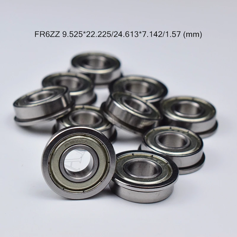 

FR6ZZ 9.525*22.225*24.613*7.142*1.57(mm) 10pieces R6 Flange bearing metal sealed ABEC-5 chrome steel bearings