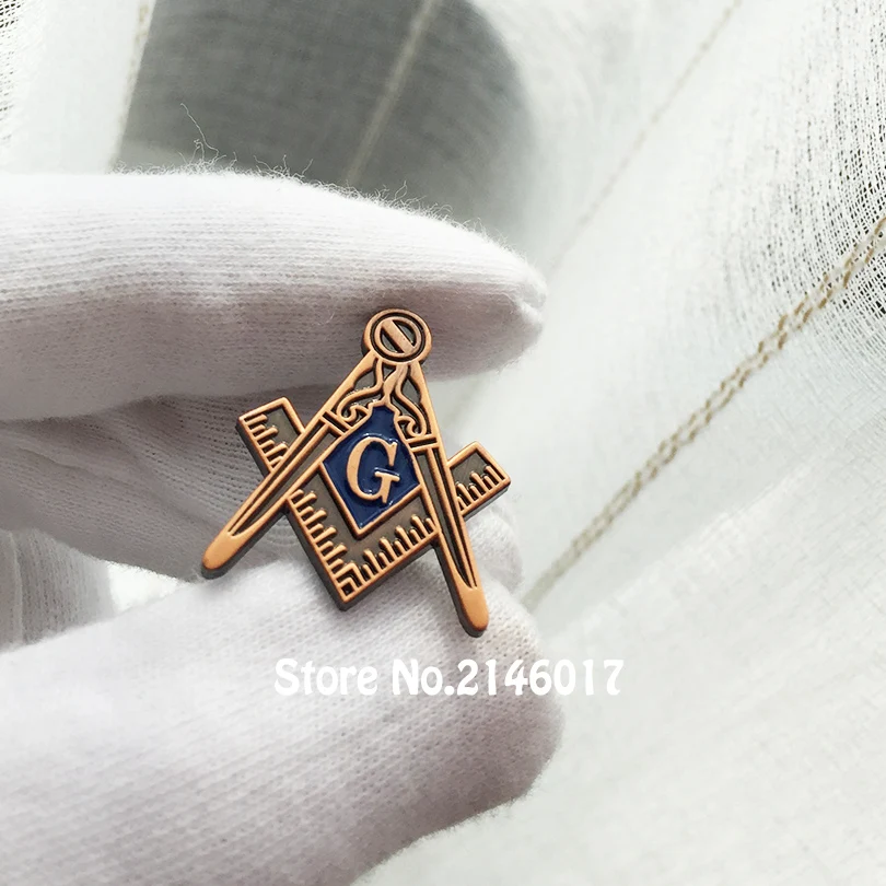 50pcs Masonic Freemason Lapel Pin Free Masons Square and Compass Custom Pins Badge Fellow Lodge Metal Craft Freemasonry Brooch