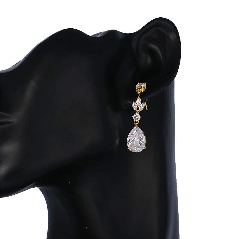 EMMAYA Water Drop CZ Crystal Earrings for Women Vintage Wedding Party Earrings Jewelry brinco feminino Gift