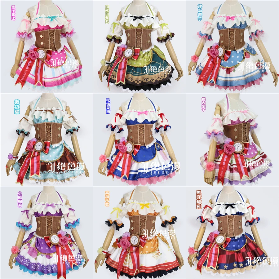 Anime Lovelive Sunshine!!Aqours Maid Chocolate Valentine's Day  Awaken Cosplay Costume Halloween Suit For Women Outfit New