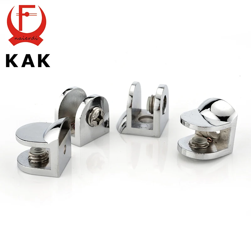 KAK F Glas Klemmen Zink Legierung Regale Unterstützung Ecke Klammern Clips Für 10mm Acryl Möbel Hardware