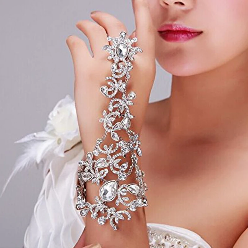 Guantes de cristal con diamantes de imitación para novia, pulsera elegante de lujo para boda, fiesta, graduación, joyería, gran oferta