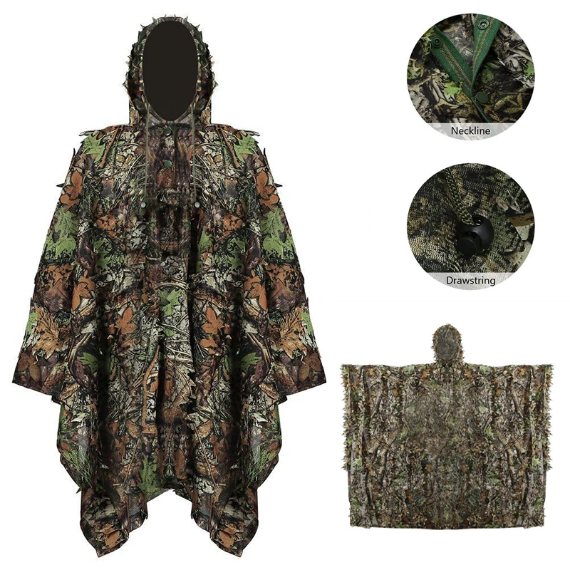 

tactical Camoufalge Cloak Woodland Jungle Hunting Clothes Airsoft CS Games Sniper Ghillie Suit 136cm X 89cm