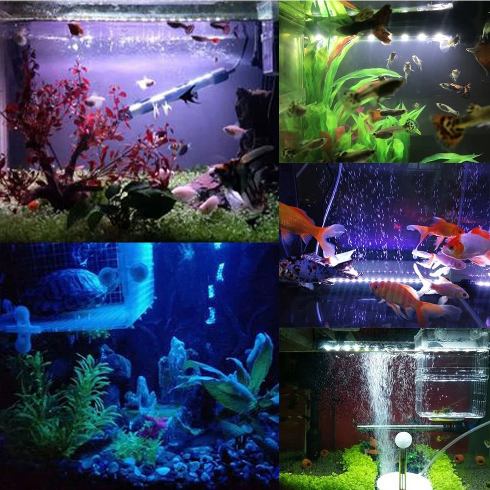 Imagem -06 - Lâmpada de Led para Aquário 28cm 37cm 48cm Led para Tanque de Peixes 5050 Smd Rgb Ip68 à Prova Dágua Lâmpada Submersível Tomada ue Eua ru au