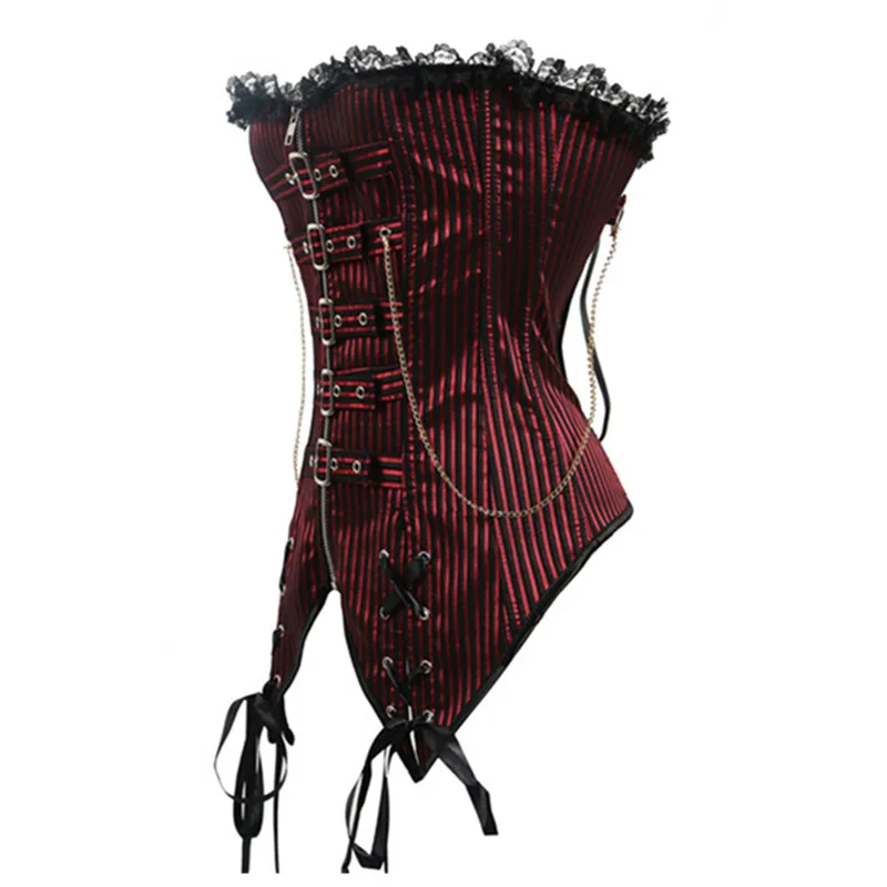 Vintage Gothic Sexy Steampunk Corset Women Underbust Burlesque Corselet Black Red Plus Size Waist Trainer Bustier Corset Outwear