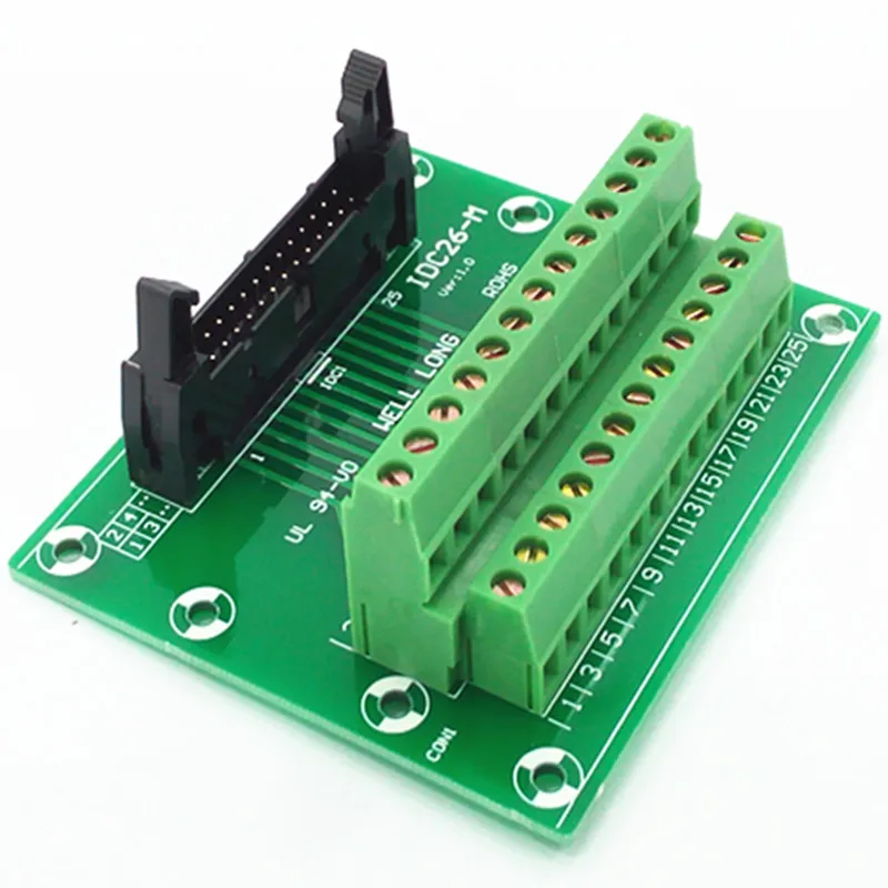 

IDC26 2x13 Pins 0.1" Male Header Breakout Board, Terminal Block, Connector.