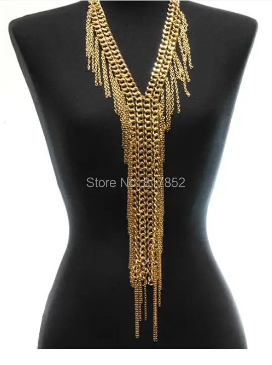 

FREE SHIPPING! NEW STYLE BY406 Gold colour CHAINS LONGER CHAINS BODY JEWELRY 3 COLORS