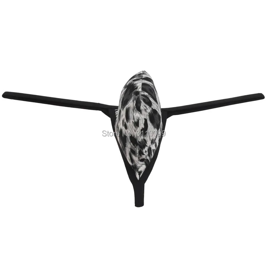 Sexy Bikini Thongs Men's Underwear G-strings Fashion Shorts Protruding Pouch Underpants Popular Leopard Print T-back For Male