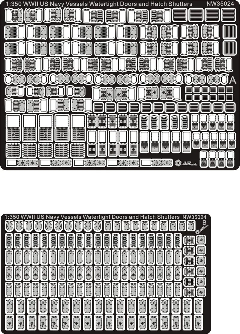 1/350 WWII US Navy vessels watertight doors and hatch shutters