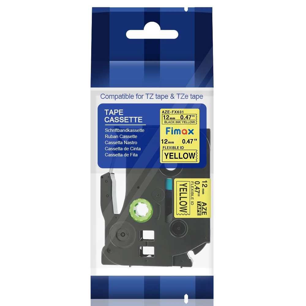 1 Pcs 7 Color Flexible Tape Compatible for Brother TZe-FX231 TZeFX631 TZe-FX631 12mm TZe-FX621 TZe-FX641 P-touch Label Tape