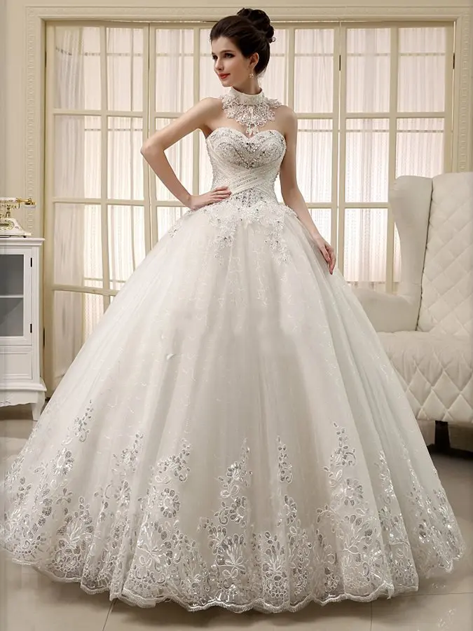 Robes élégantes paillettes Appliques perles Robe De bal Robe De mariée 2020 offre spéciale princesse robes De mariée Robe De mariée