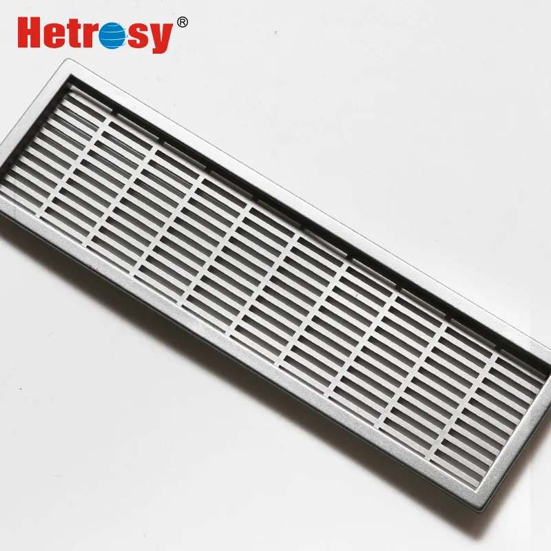 Hetrosy ฮาร์ดแวร์พลาสติกรูปสี่เหลี่ยมผืนผ้า Air Vent ABS ระบายอากาศ Grille ระบายอากาศสำหรับเฟอร์นิเจอร์เปิด 6x22 ซม.