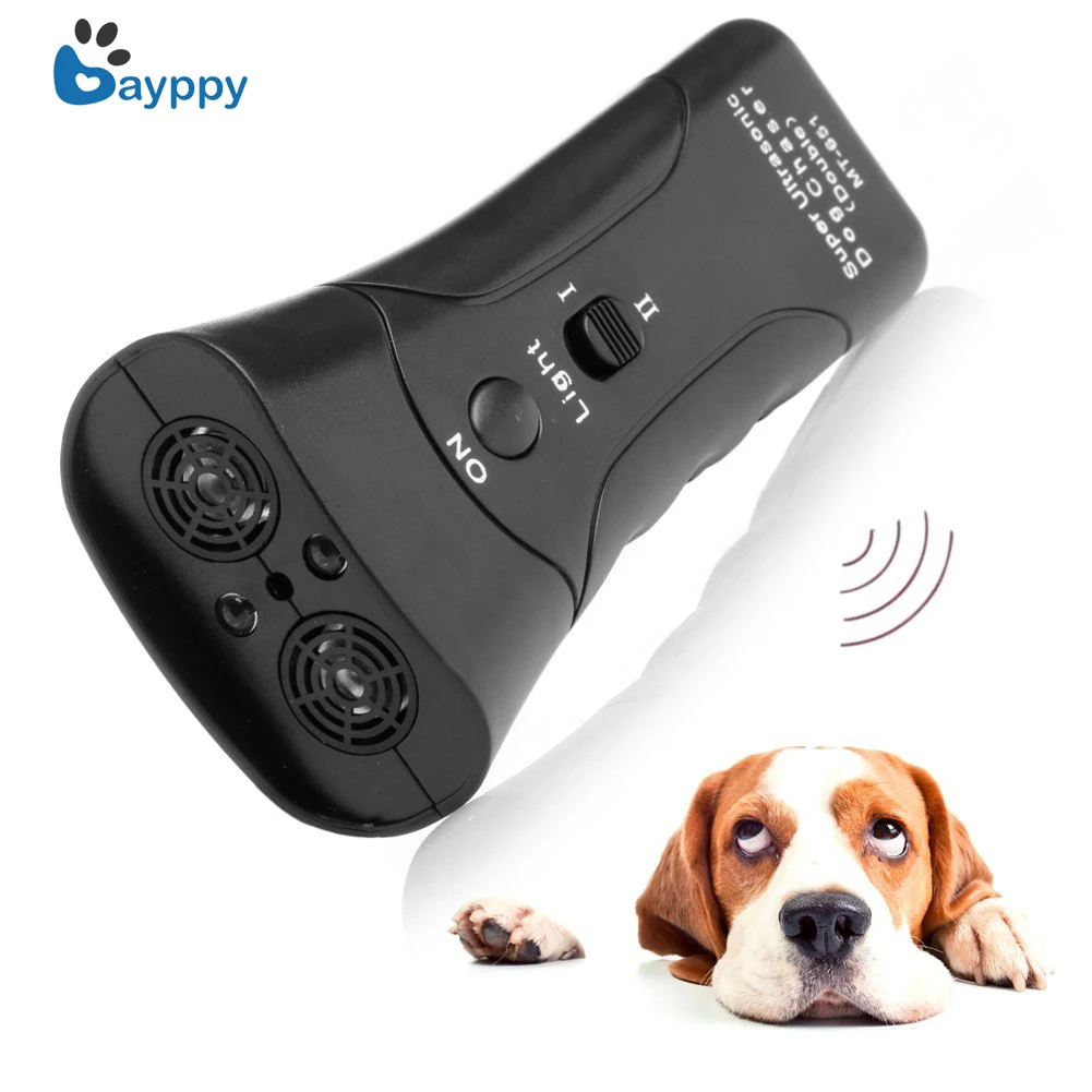 High Quality Newest Ultrasonic Dog Chaser Stop Aggressive Animal Attacks Repeller for Dogs Anti Barking Stop Bark Flashlight