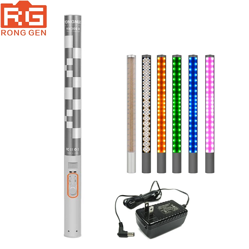 YONGNUO YN360II YN-360 II 3200K-5500K Changeable RBG Colorful Handheld LED Video Light with Built-in 5200mAh Lithium Battery