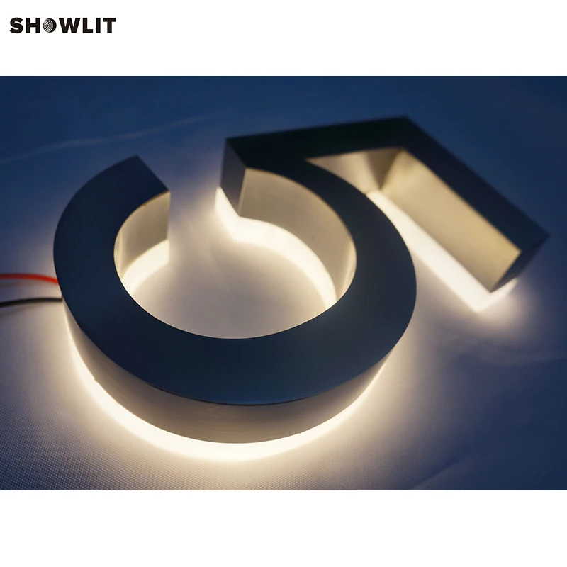 

Brushed Steel Backlit LED External Sign Custom Made Available