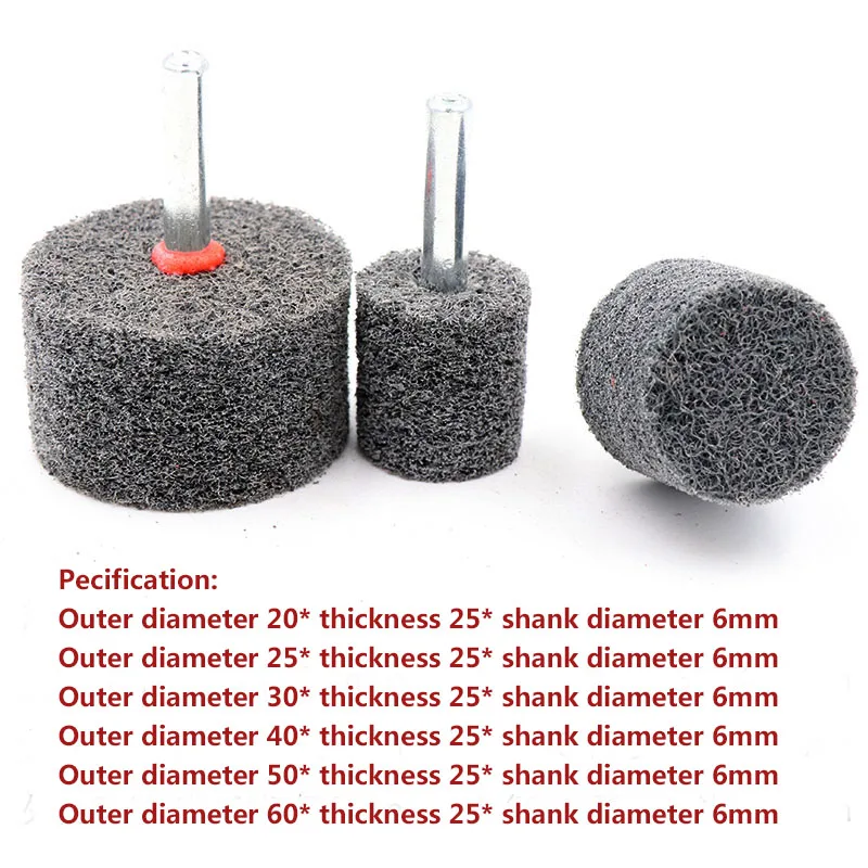 2 Buah 6 Mm Batang Fiber Grinding Kepala Nilon Polishing Roda Khusus Mounted Point untuk Cetakan Finish Bahasa Polandia Penggiling Rotary alat