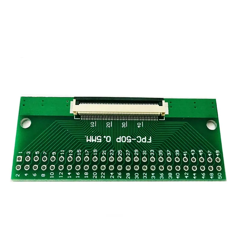 Free shipping 10pc FFC FPC 50PIN transfer board with connector FFC to DIP 2.54 TFT LCD panel 1mm 0.5mm pitch with 0.5mm soldered