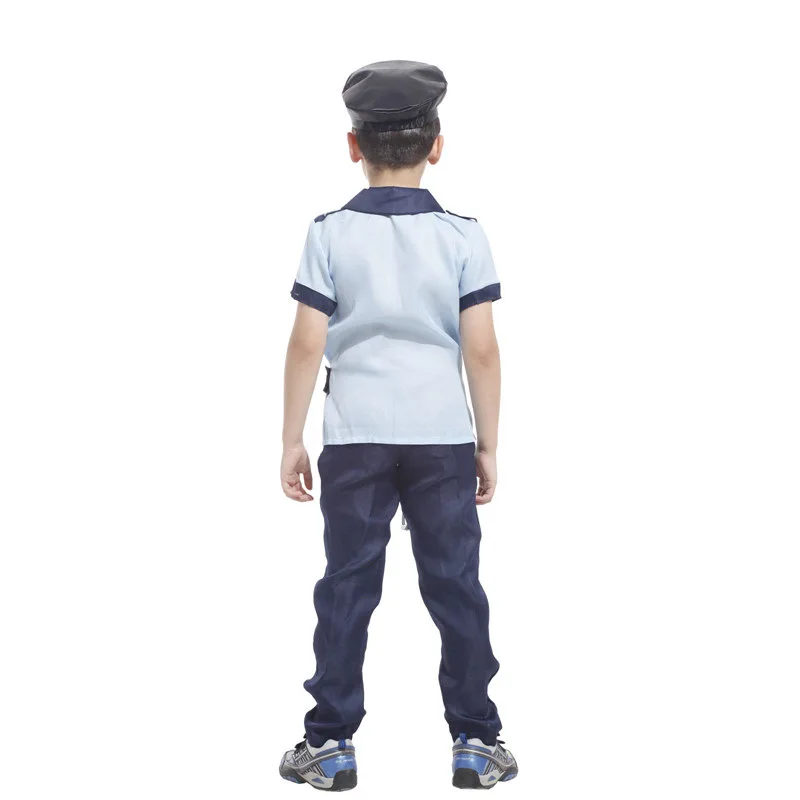 Kinder Jungen Polizist Kostüm Polizeiuniformen für Neujahr Weihnachten Karneval Halloween Kostüm Kinder Cosplay Kleidung