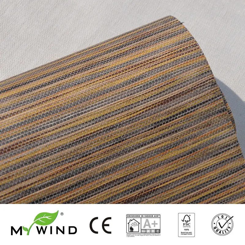 2019 MY WIND Retro Grasscloth Wallpapers 3D Paper Weave Design Wallpaper In Roll Luxury Natural Material papier papier peint