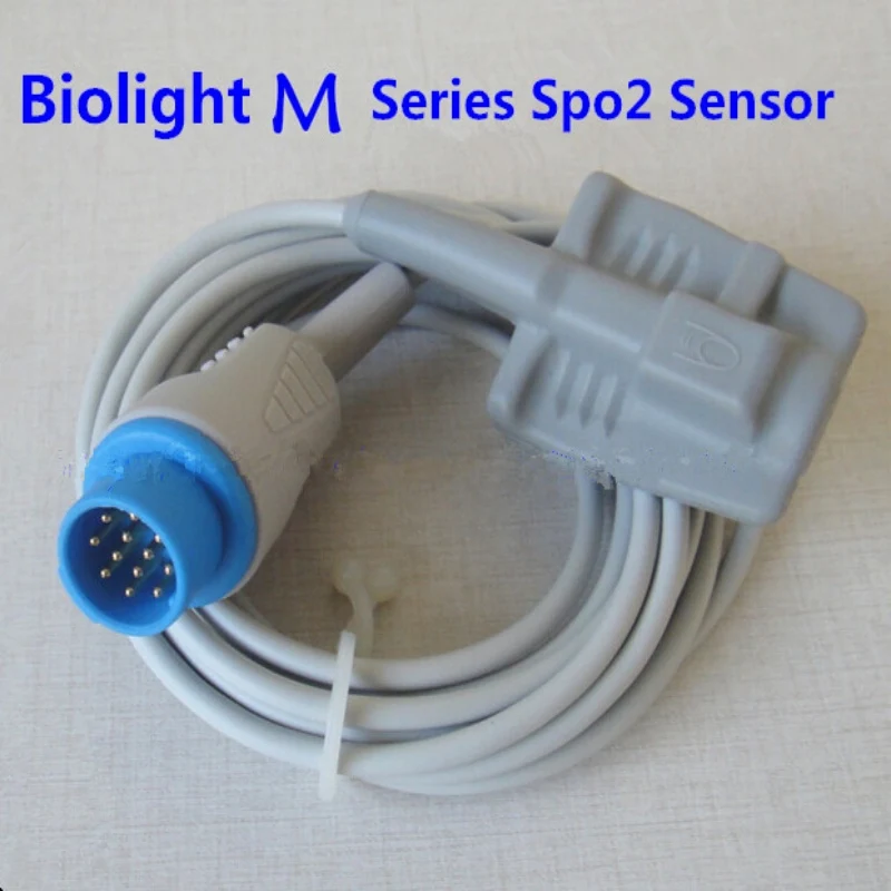 FREE SHIPPING Compatible for Biolight BLT M7000,M8000 M9500 Adult  Silicone SpO2 Sensor Pulse Oximeter Probe Oxygen Probe 3M