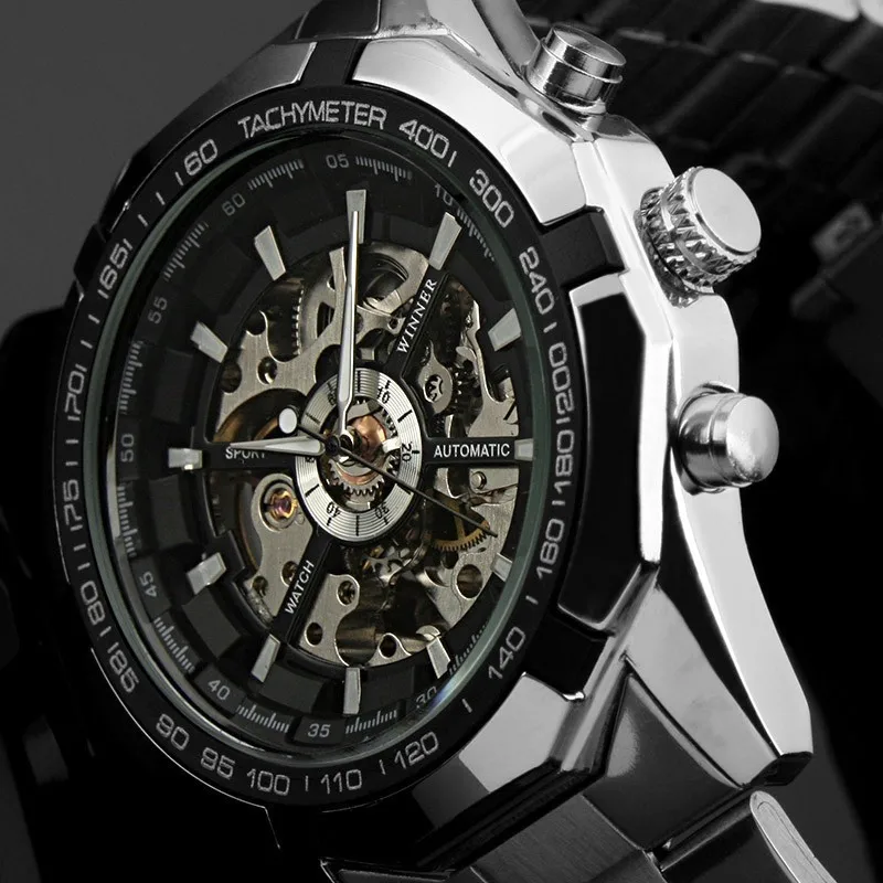 แฟชั่นผู้ชนะแบรนด์ Mens นาฬิกา Luxury Skeleton นาฬิกาผู้ชาย Classic นาฬิกาอัตโนมัติ Relogio Masculino