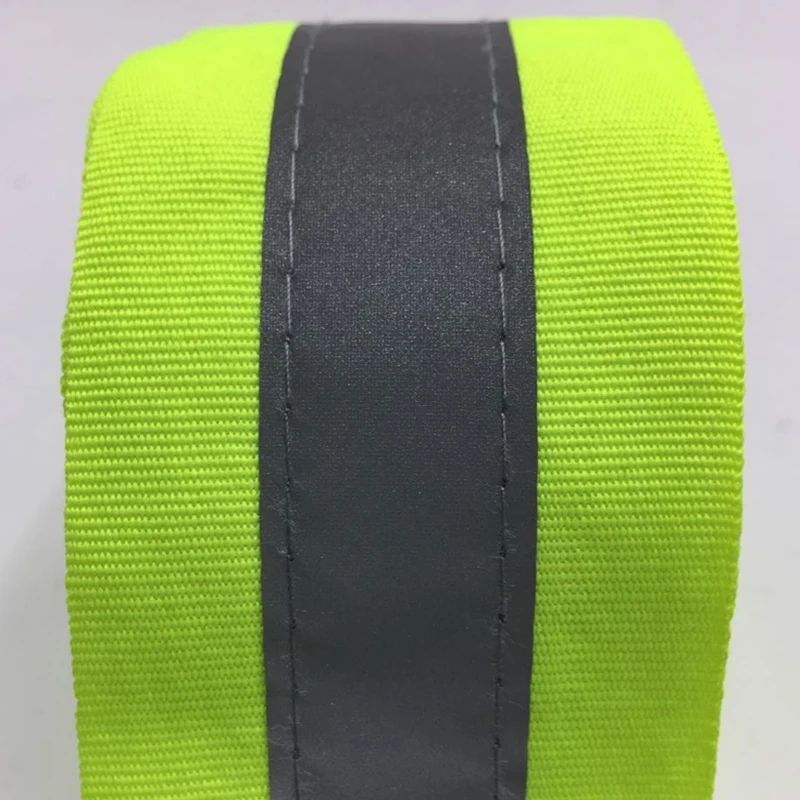 Rodstar 50mmX5m Fluorescent yellow&Fluorescent Orange Reflective Fabric Tape Sew On Safe Clothing RS-11RW