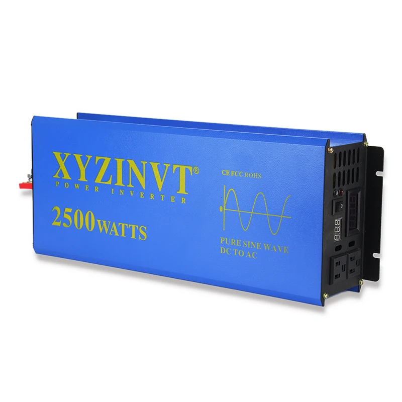 

2500W Pure Sine Wave Inverter Solar Generator Power Supply Battery DC to AC Converter 12V 24V 48V 110V to 120V 220V 230V 240V