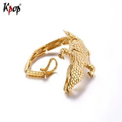 Kpop Bracelet Stainless Steel Hip Pop Cool Lizard Bangle For Unisex Gold/Black Color Charm Animals Jewelry Bracelets Gift H2701