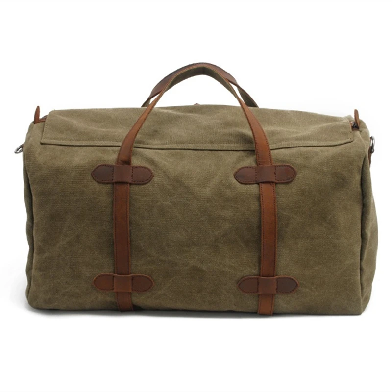 Oversized Vintage Military Canvas Travel Tote Duffel Bag Men Large Capacity Shoulder Bags Satchel Luggage Weekend Overnight Bag