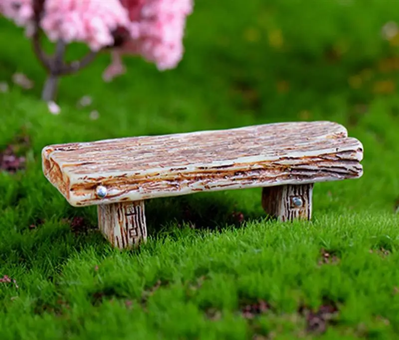 1pcs Random Color Retro Chair Miniatures Figurines Jardin Terrarium Decor Home Bonsai Ornaments DIY Micro Landscape