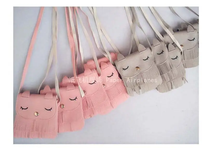 15 pcs/lot Lovely Shoulder Messenger Bag Ladies Casual Tassel Small Cute Satchel Kitten bag