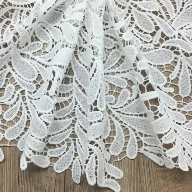 White African Lace Fabrics 5yard Nigerian Guipure Lace Fabric 2017 High Quality African Cord Lace Fabric For Wedding Dresses