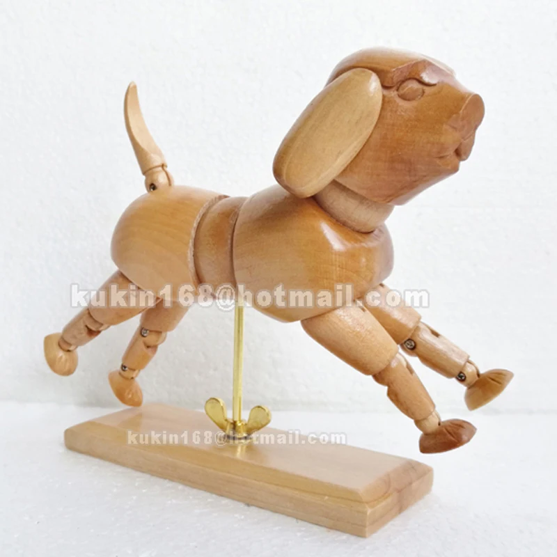 

Wood sculpture crafts, Flexible joints of wooden dog