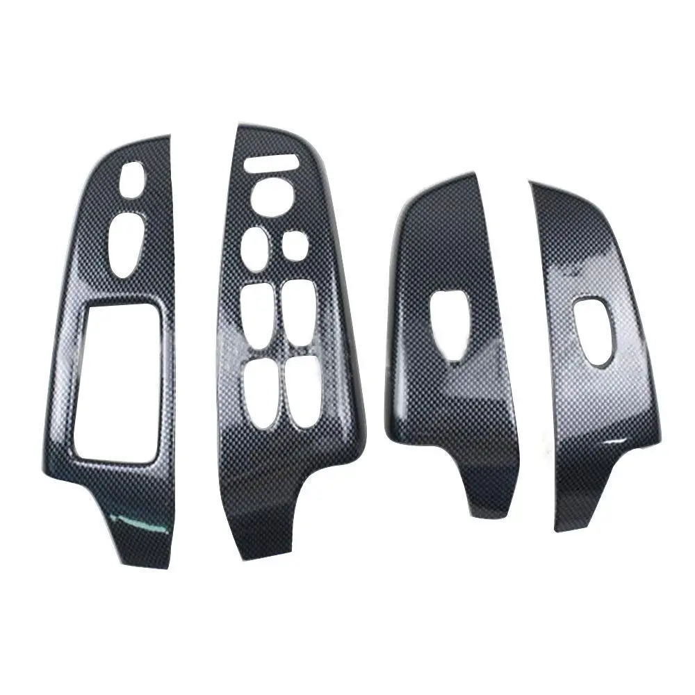 4pcs/set Carbon Fiber Color Door Window Lift Buttons Cover Trim For Honda Civic 2006-2011 LHD(4dr Sedan) Car Styling Accessories