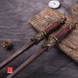 Sword breaker Antique Ming steel double mace wooden double Sword breakers mace similar to martial arts whips cold weapons