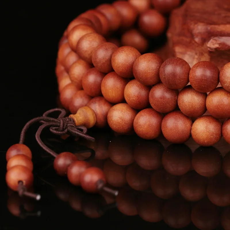 6mm Natural Sandalwood Buddhist Buddha Meditation 8MM 108 beads Wood Prayer Bead Mala Bracelet Women Men Jewelry