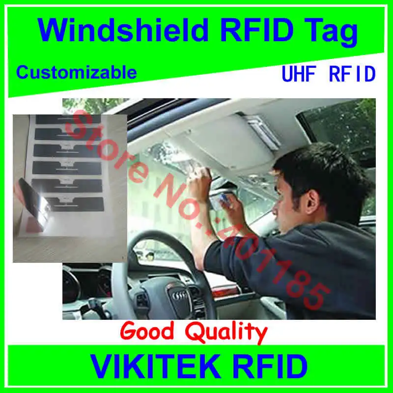 car windshield UHF RFID tag customizable adhesive 860-960MHZ Higgs3 EPC C1G2 ISO18000-6C can be used to RFID tags and label