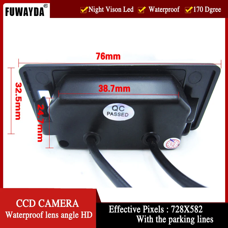 FUWAYDA CCD Car rear view parking camera with rear view mirror monitor WATERPROOF for AUDI A1 A4 (B8) A5 S5 Q5 TT/PASSAT R36 5D