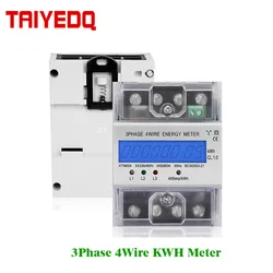 3 Phase 4 Wire Digital Energy Meter XTM024 Watt Power Consumption 380V AC KWH meter 6A 80A 100A  LCD Electricity Power Meters