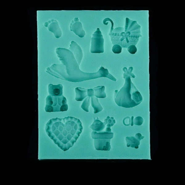 Swan Baby Toy Shape Instant Fondant Silicone Lace Mold Cake Mold Baking Tools Cake Decorating Tools D325