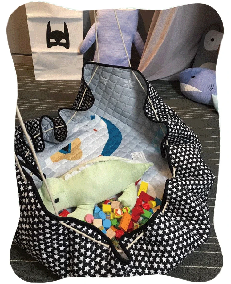 Portable Drawstring Kids Toys Storage Bag Round Baby Floor Play Mat Climbing Carpet Baby Children Toys Organizer Storage Bag